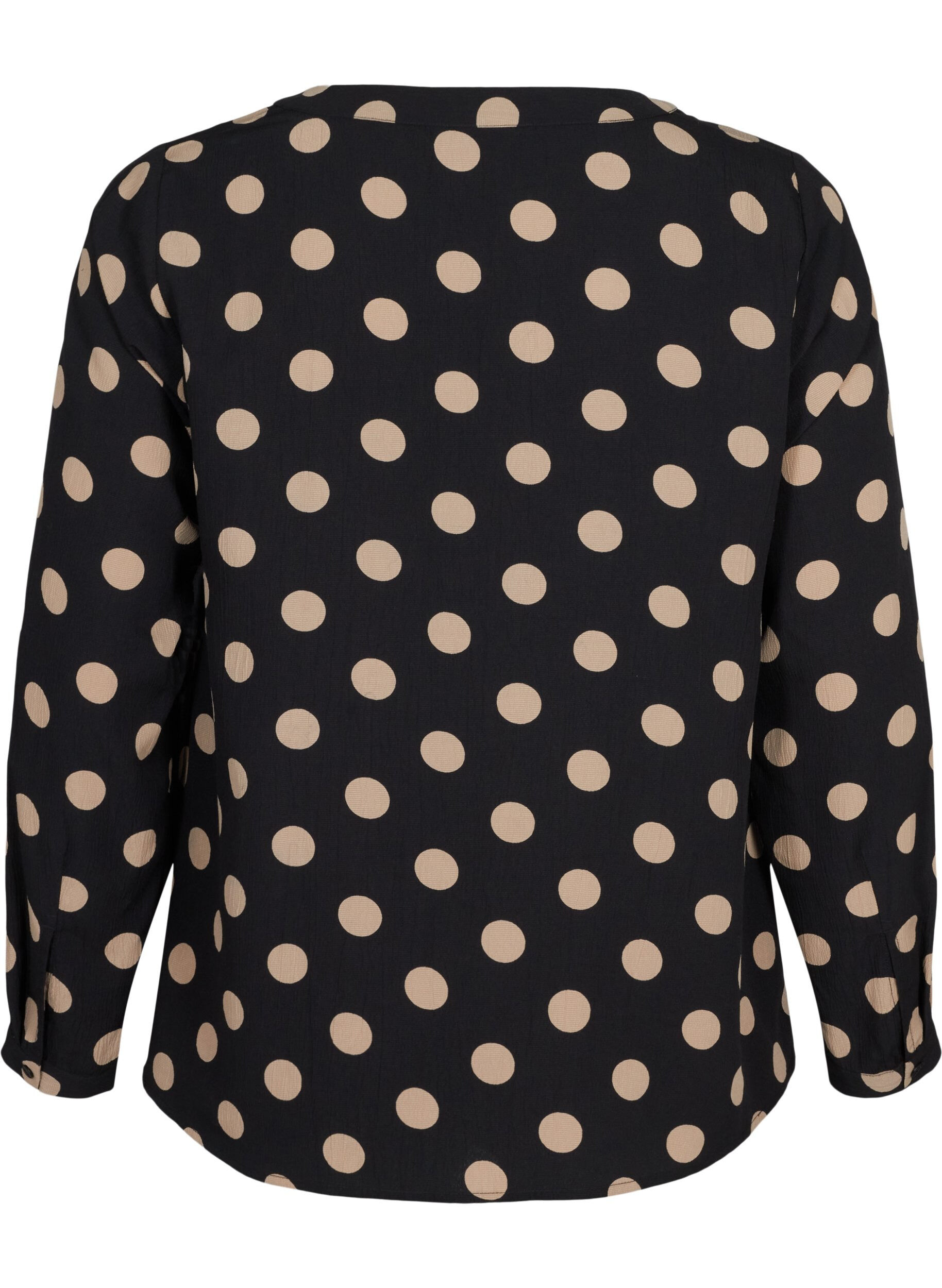 Zizzi FLASH &ndash; Lang&auml;rmlige Bluse mit Druck, Black Brown Dot, Packshot image number 1