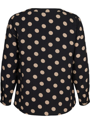 FLASH - Langärmelige Bluse mit Print, Black Brown Dot, Packshot image number 1