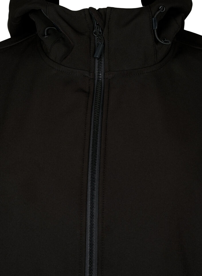 Kurze Softshell-Jacke mit Taschen, Black, Packshot image number 2