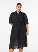 Hemdblusenkleid aus Broderie Anglaise mit Bindeg&uuml;rtel, Schwarz, Model image number 0