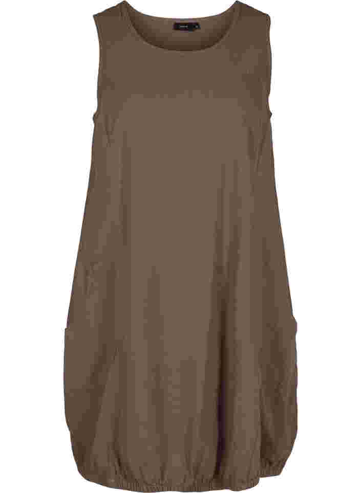 Ärmelloses Kleid aus Baumwolle, Falcon, Packshot image number 0