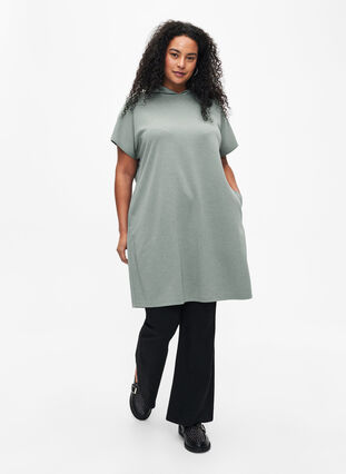 Sweatshirtkleid mit kurzen Ärmeln aus Modal-Mix, Chinois Green, Model image number 3