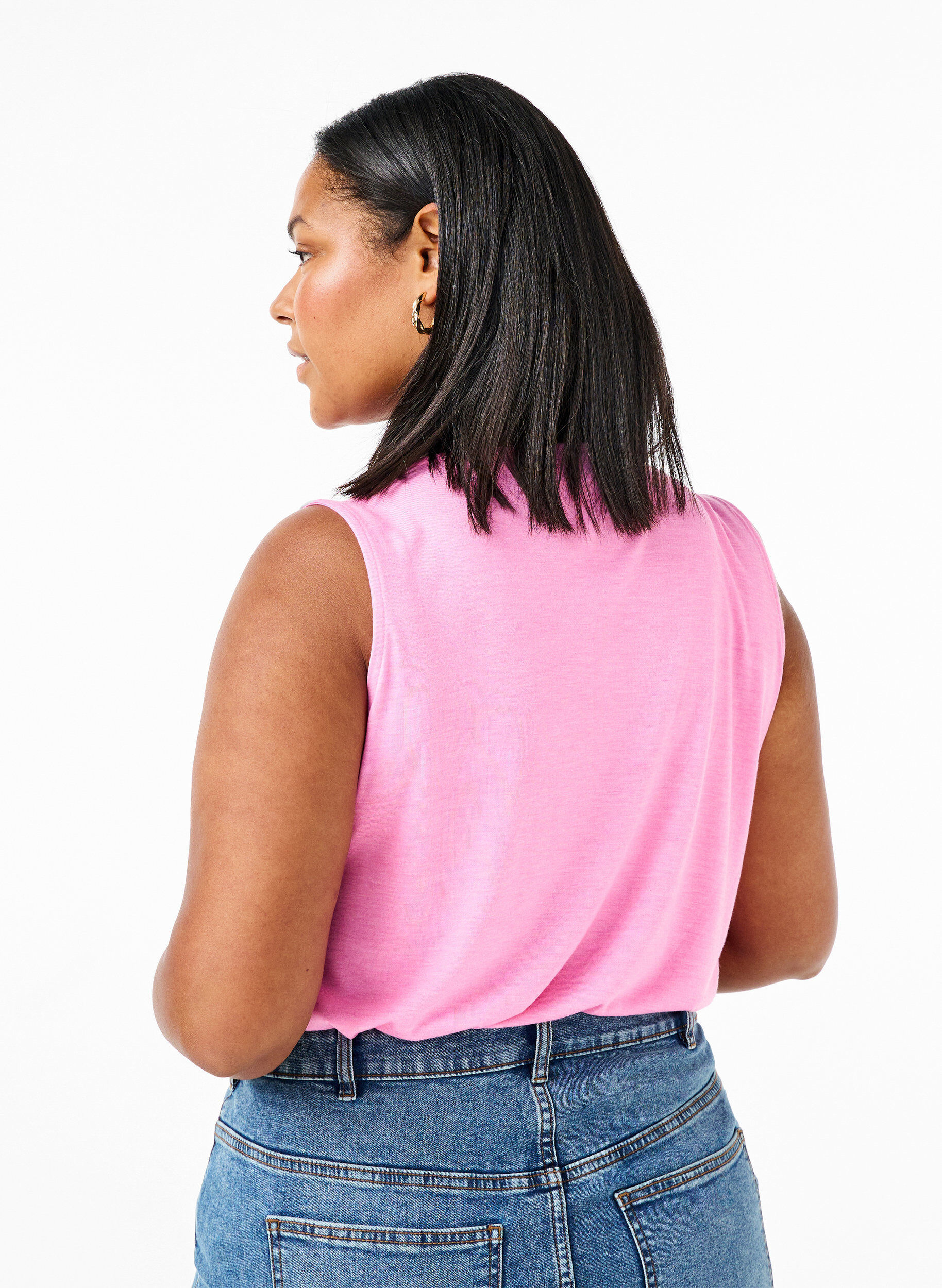 Zizzi &Auml;rmelloses Top mit Spitze, Rosebloom, Model image number 1