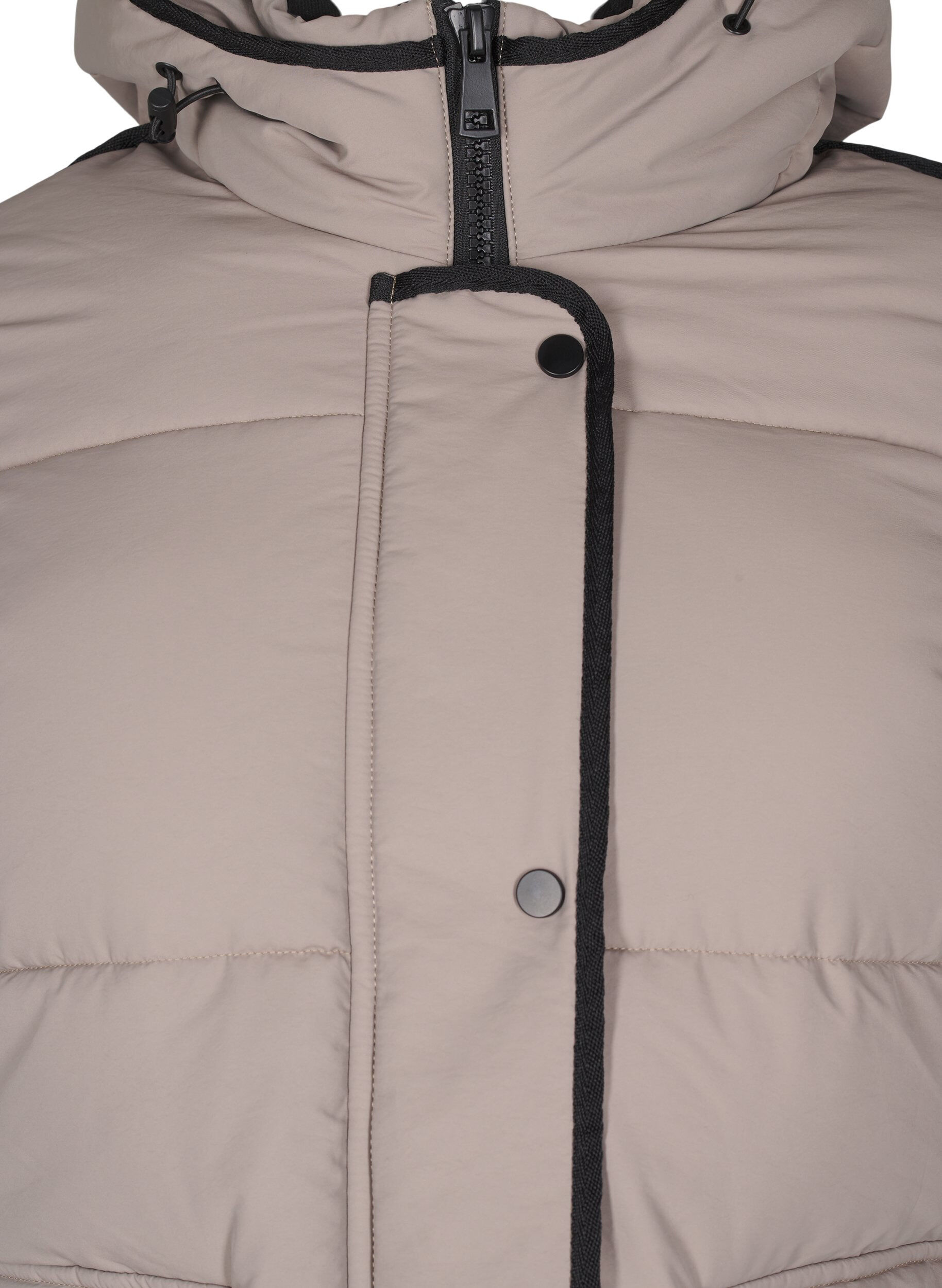 Zizzi Kurze Steppjacke mit Kontrastdetails, Beige, Packshot image number 2