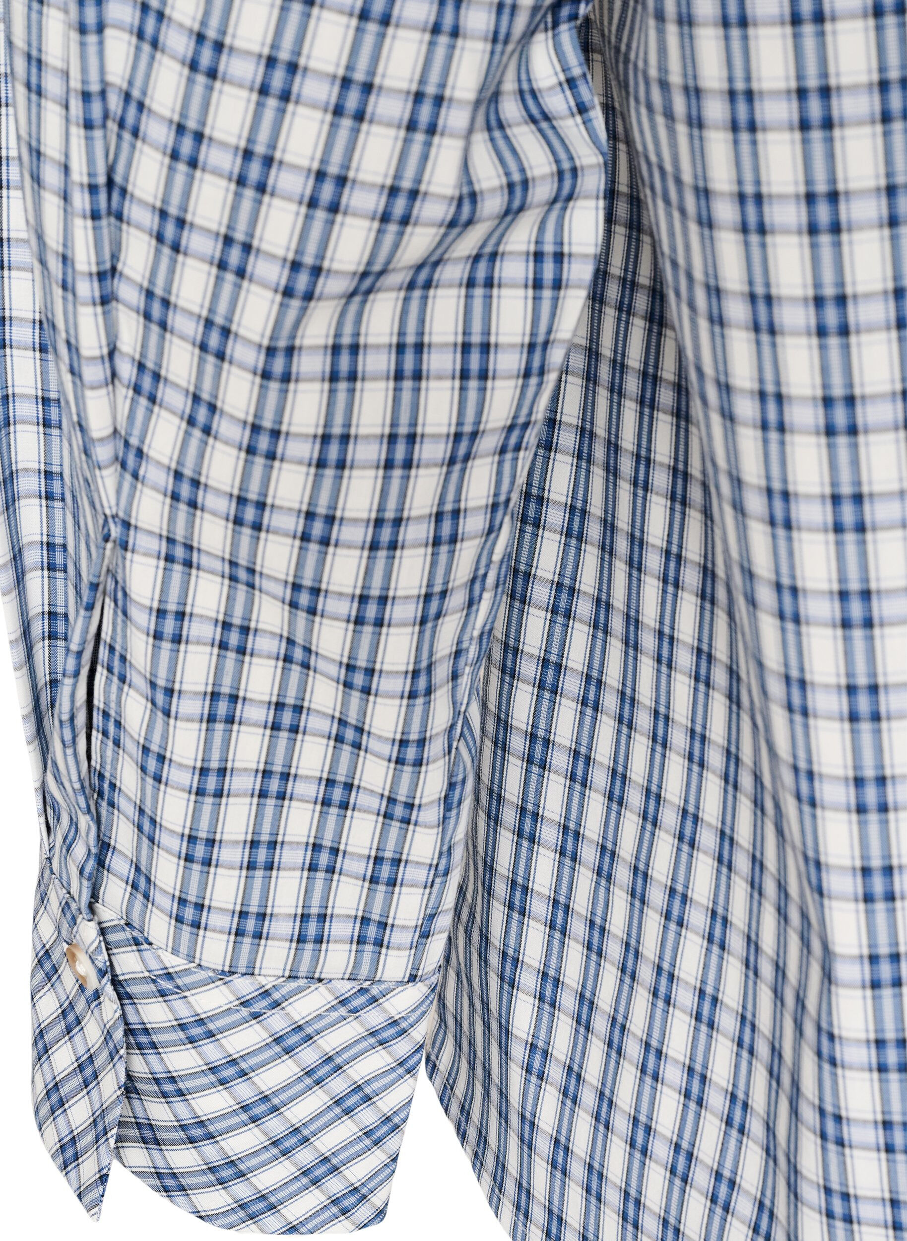 ZizziLockeres kariertes Hemd mit Bindeg&uuml;rtel, Blau, Packshot image number 3