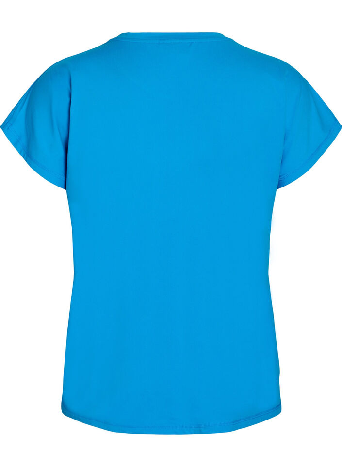 Einfarbiges Trainings-T-Shirt, Blau, Packshot image number 1