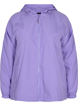 Kurze Jacke mit Kapuze und verstellbarem Saum, Paisley Purple, Packshot image number 0