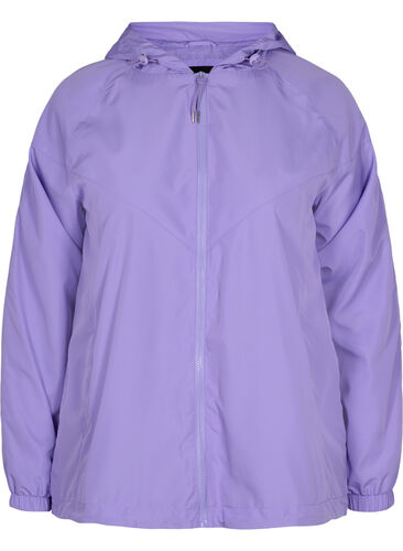 Kurze Jacke mit Kapuze und verstellbarem Saum, Paisley Purple, Packshot image number 0