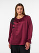 Satinbluse mit Spitzenapplikation und Perlen, Rot, Model image number 0