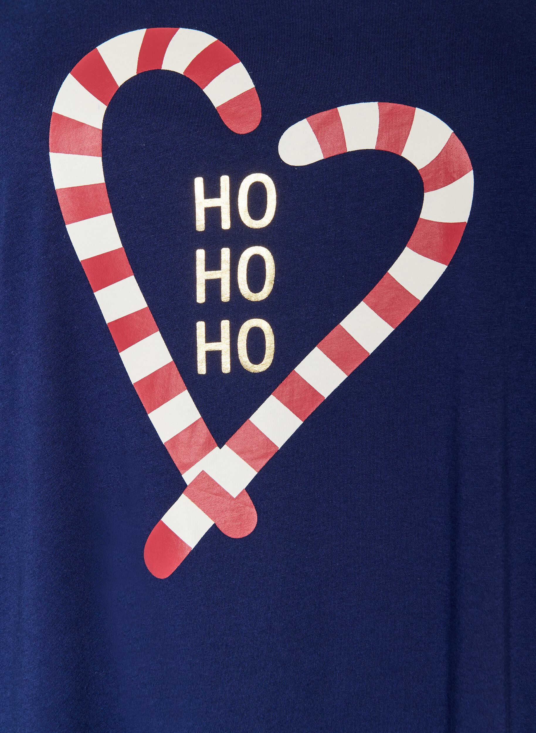 ZizziNachthemd aus Bio-Baumwolle mit Weihnachtsmotiv, Blau, Packshot image number 2
