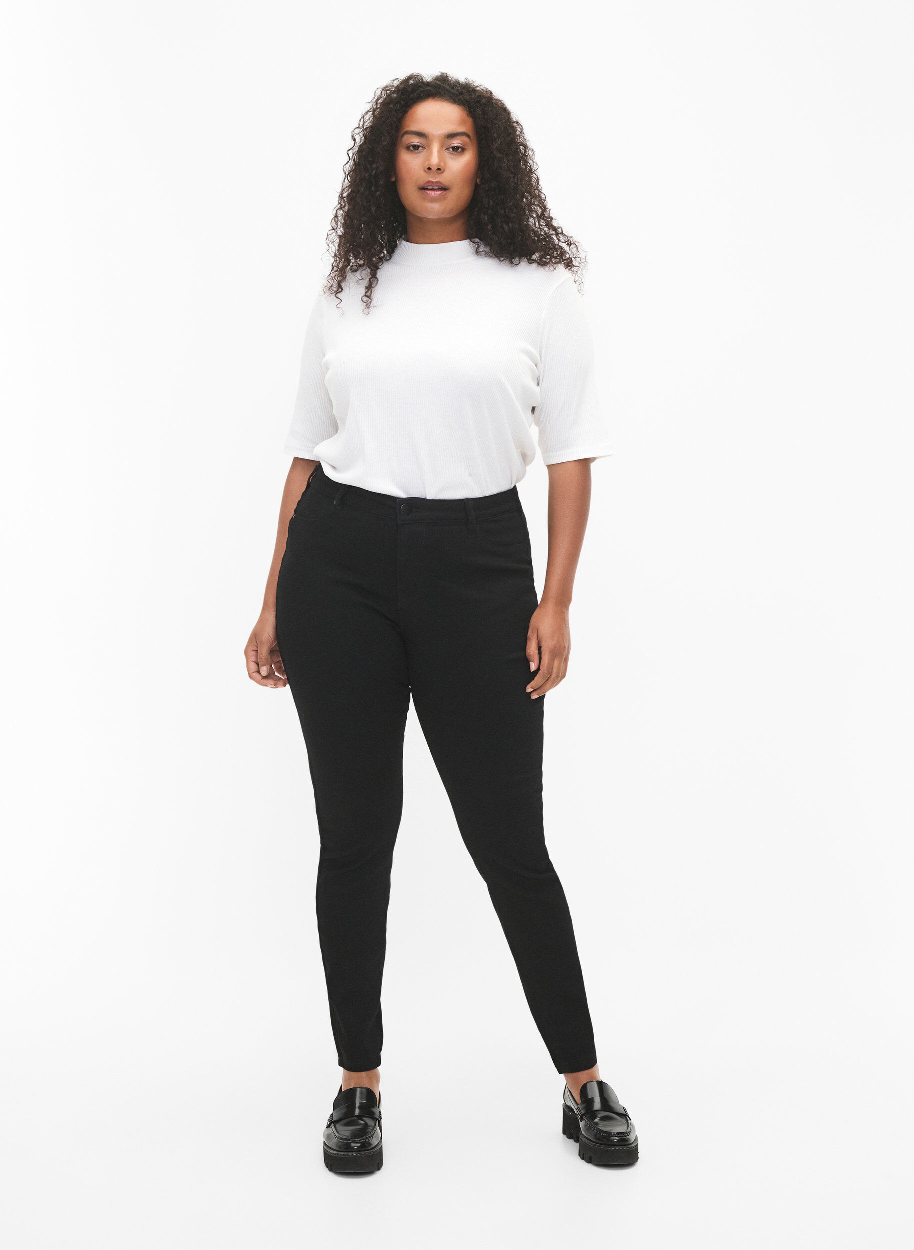 Zizzi Jeggings aus Baumwollmischung, Black, Model image number 0