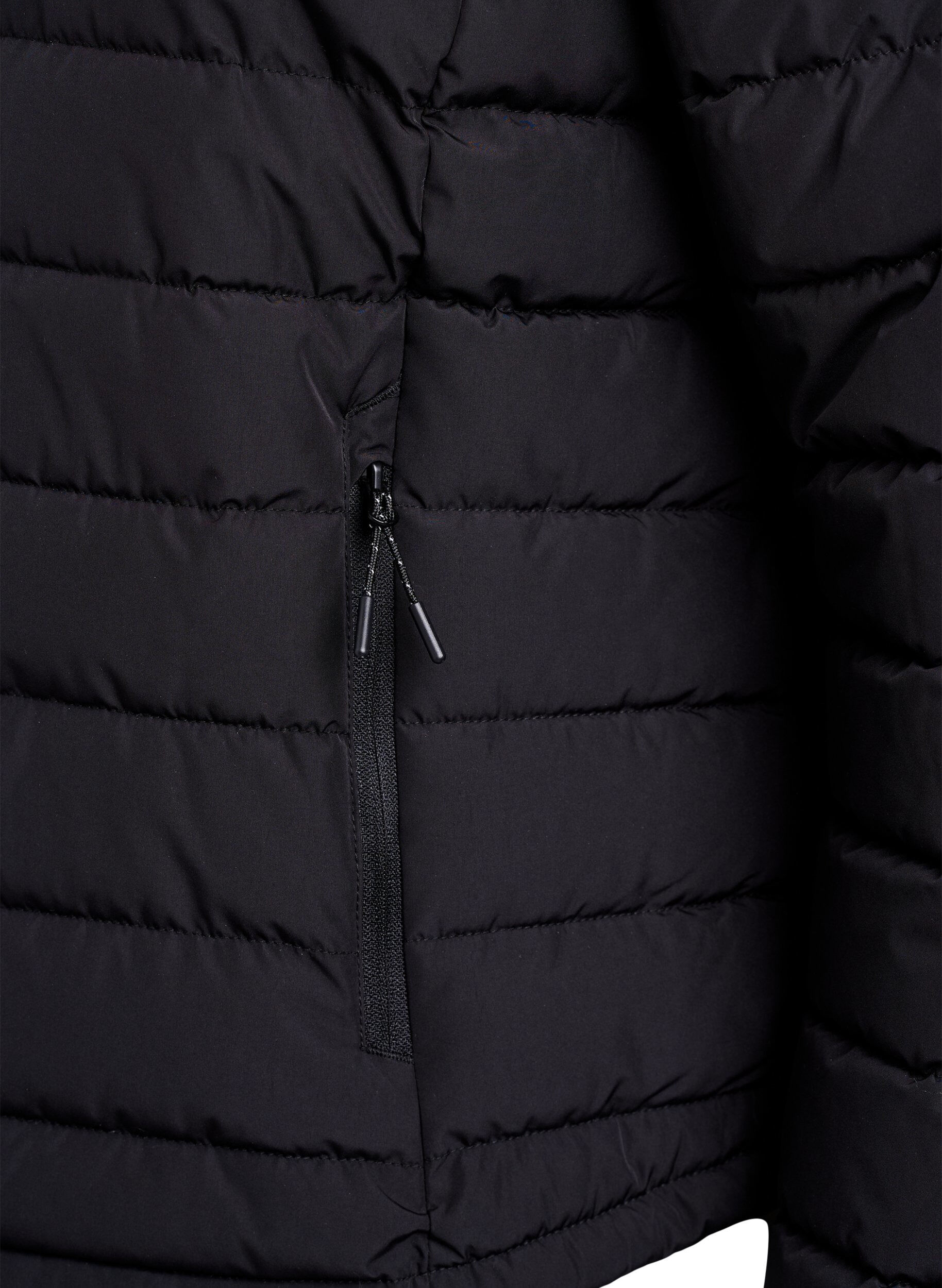 Zizzi Sportliche, wattierte Jacke mit Stehkragen und Taschen, Schwarz, Packshot image number 3