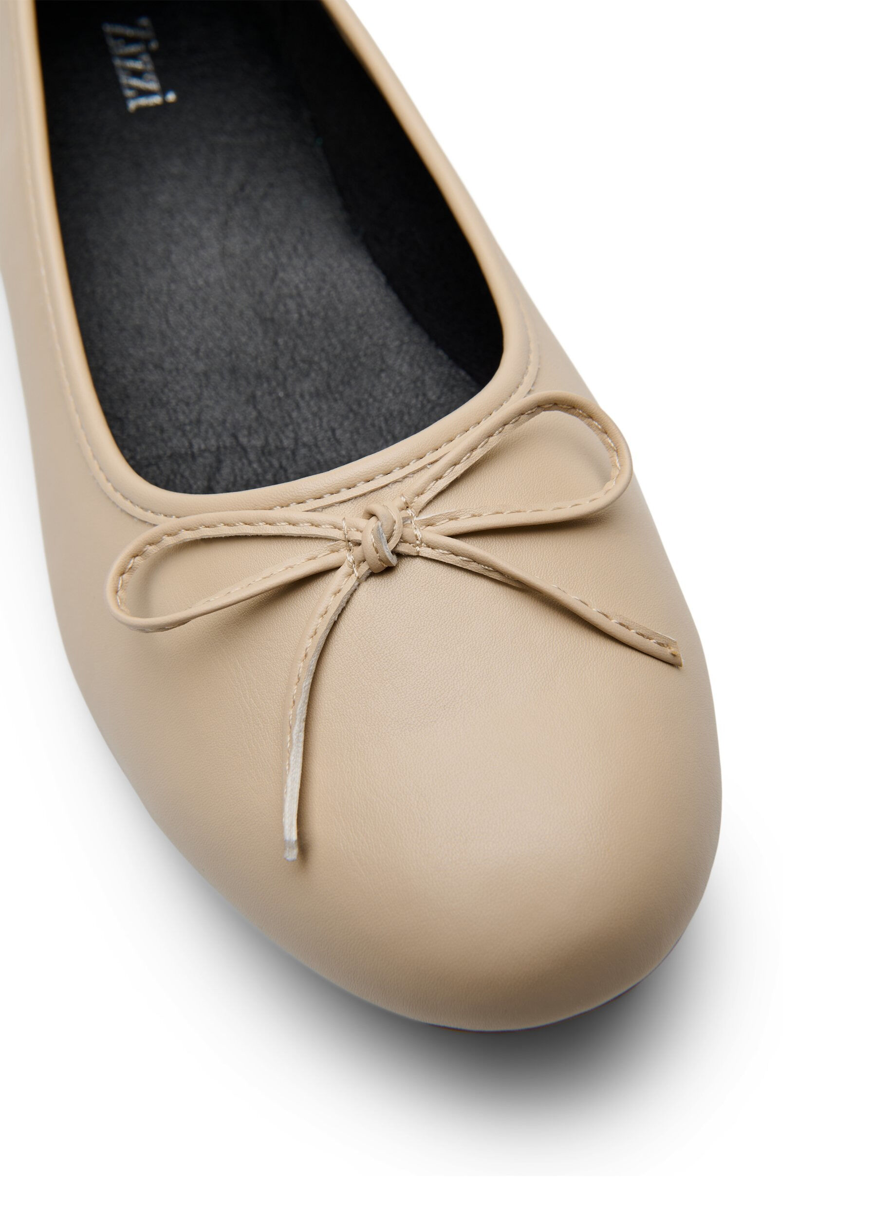 Zizzi Extra-Weite - Ballerinas mit Schleife, Beige, Packshot image number 3