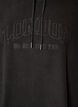 Hoodie aus Fleece mit hohem Kragen und aufgesticktem Text, Schwarz, Packshot image number 2