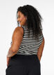 Gestreiftes Tanktop mit Rippenstruktur, Schwarz, Model image number 2