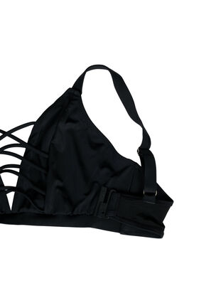 Bikini-Top mit Bänder-Details, Black, Packshot image number 3