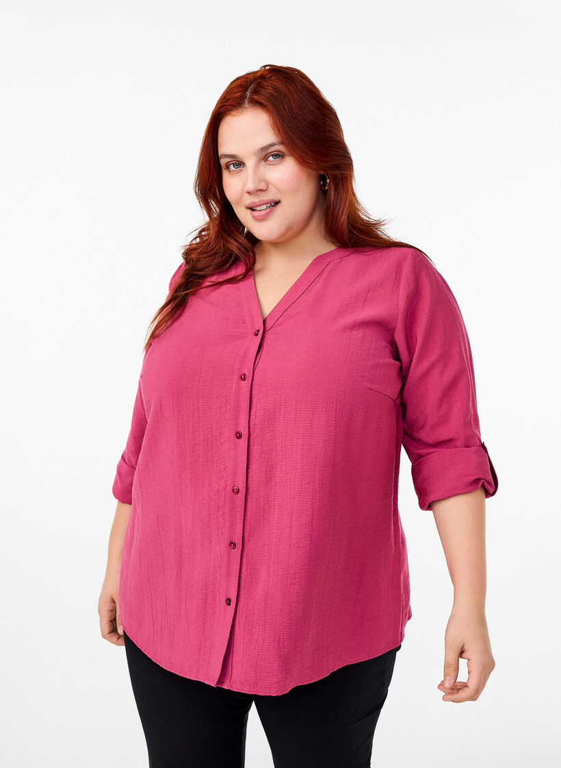 Viskose-Hemdbluse mit 3/4-Arm, Malaga, Model image number 0