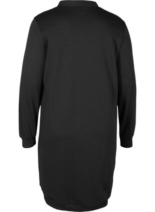 Einfarbiges Kleid in Sweatqualität, Black, Packshot image number 1