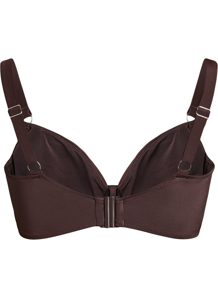Bikini-BH mit B&uuml;gel und Drapierung, Braun, Packshot image number 1
