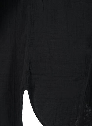 Lange Hemdbluse aus Baumwolle mit klassischem Kragen, Black, Packshot image number 3