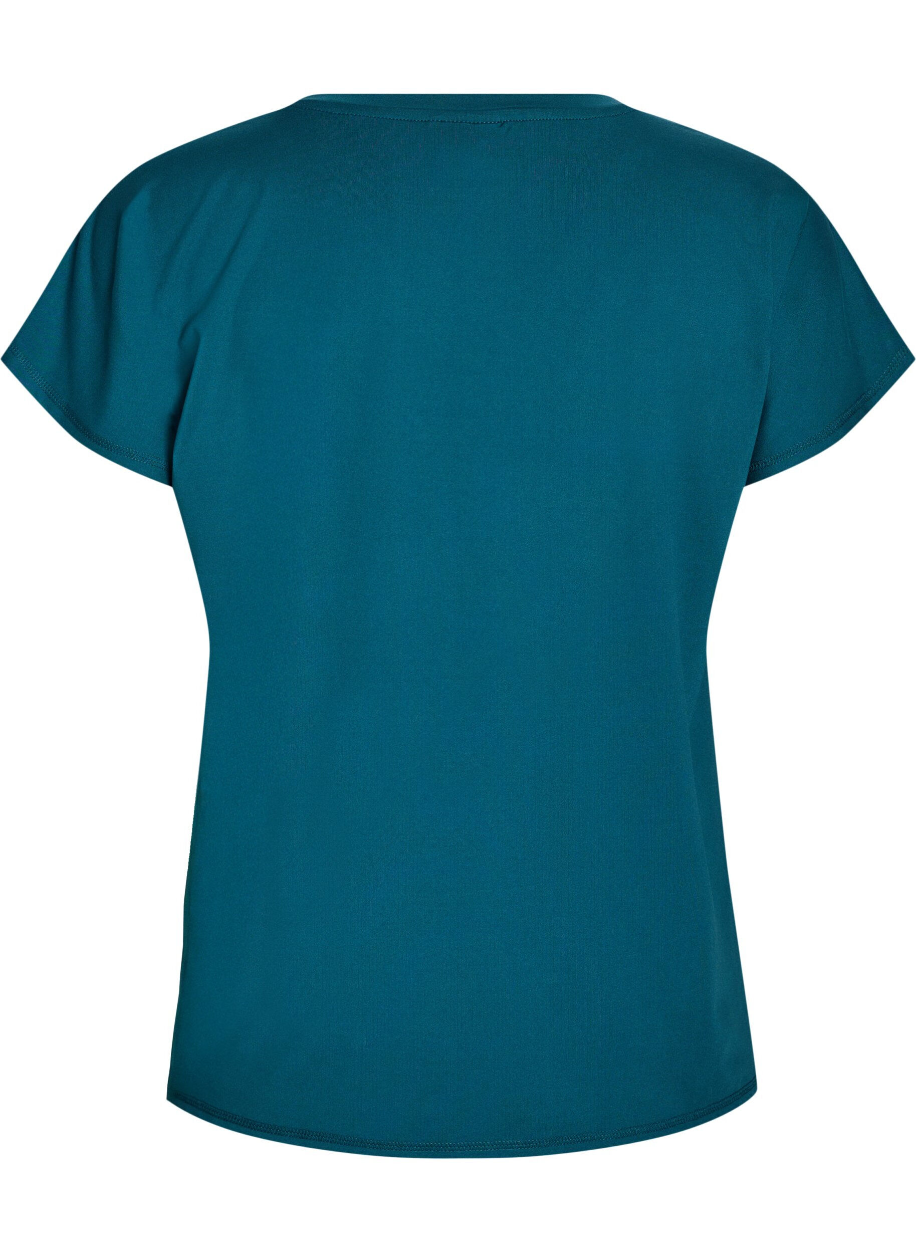 ZizziLockeres Trainings-T-Shirt mit V-Ausschnitt, Gr&uuml;n, Packshot image number 1