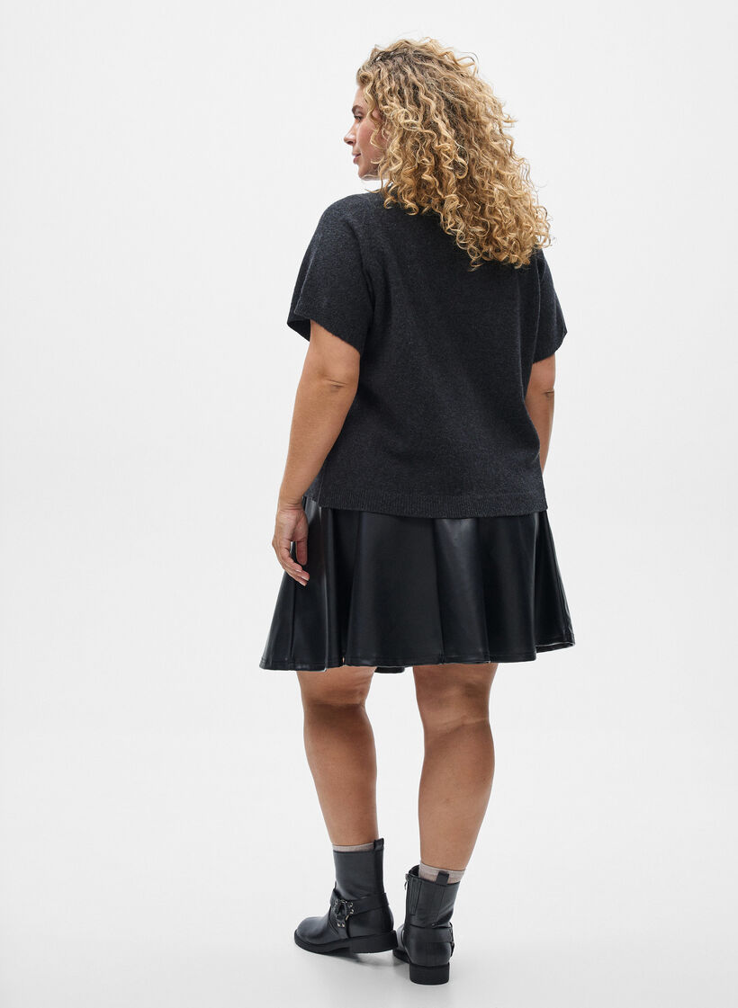 Strickjacke mit kurzen Ärmeln, Grau, Model image number 2