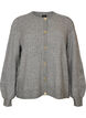 Strickjacke aus weichem Strick mit goldfarbenen Kn&ouml;pfen, Grau, Packshot image number 0