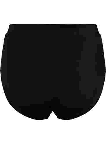Einfarbiges Bikini-Unterteil mit hoher Taille, Black, Packshot image number 1