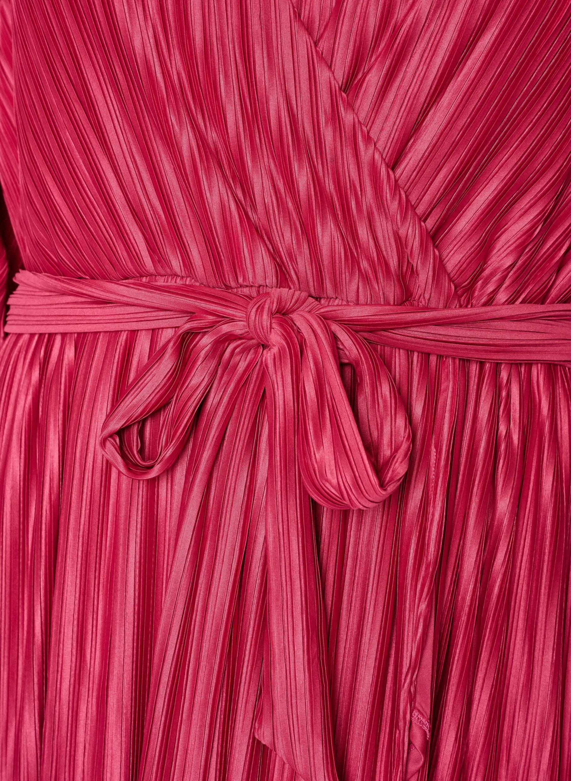 ZizziMidikleid mit Plisseefalten und Fledermaus&auml;rmeln, Pink, Packshot image number 2