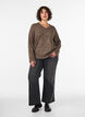 Pullover mit V-Ausschnitt, Braun, Model image number 1