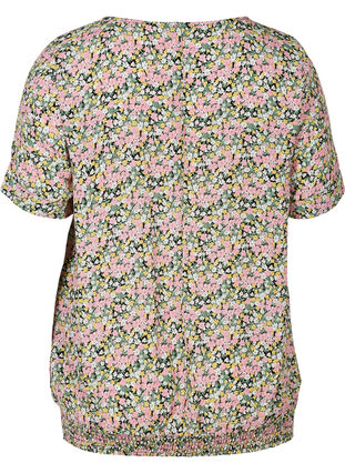 Geblümte Bluse mit Smock, Pink Flowers AOP, Packshot image number 1