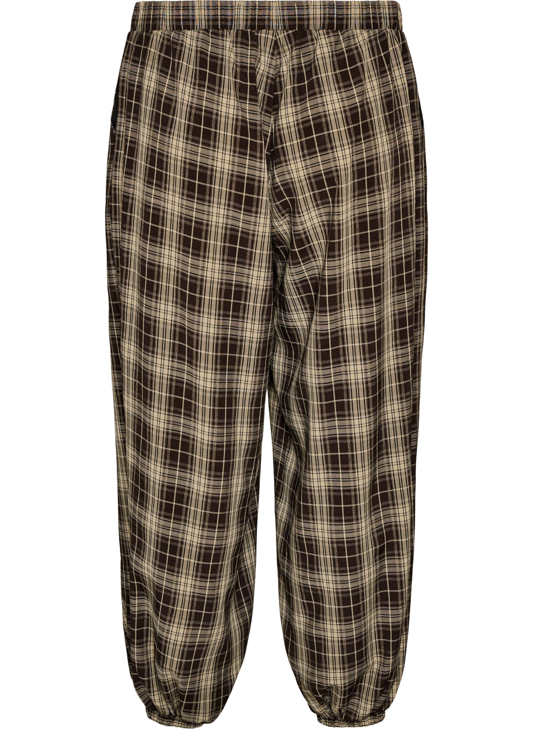 ZizziKarierte Ballonhose mit hoher Taille, Gr&uuml;n, Packshot image number 1