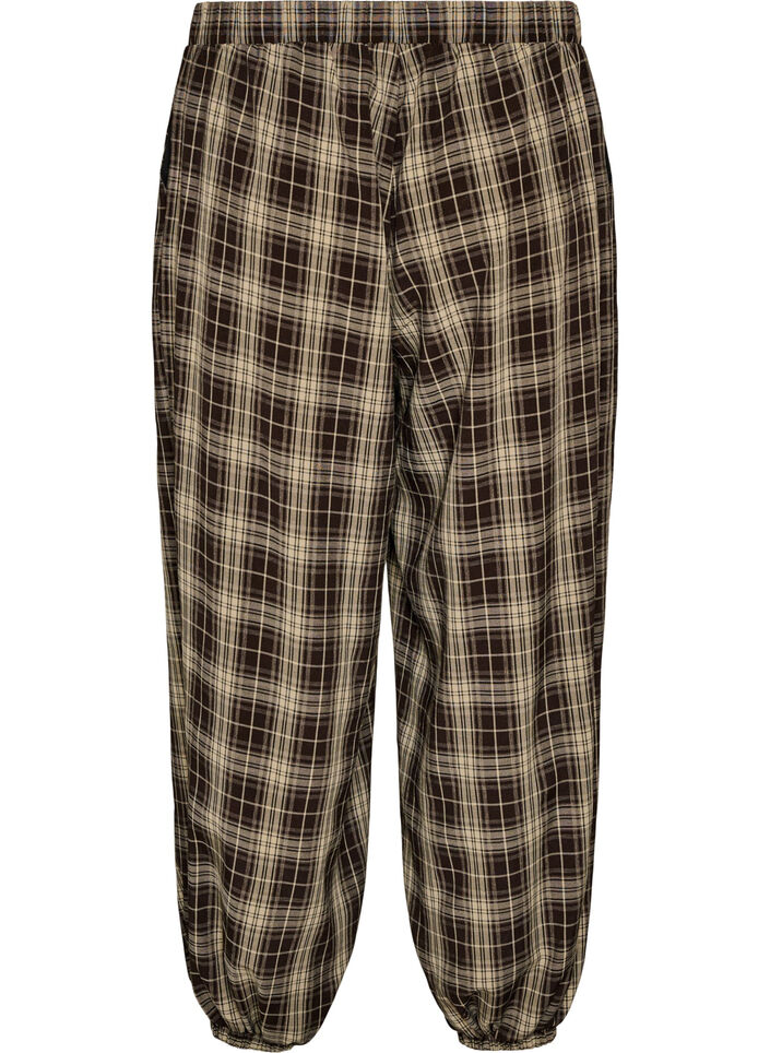 Karierte Ballonhose mit hoher Taille, Gr&uuml;n, Packshot image number 1