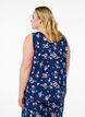 Bedrucktes Oberteil mit V-Ausschnitt, Blau, Model image number 2