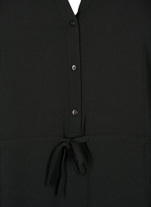 Kleid mit Spitze an der Taille, Black, Packshot image number 2