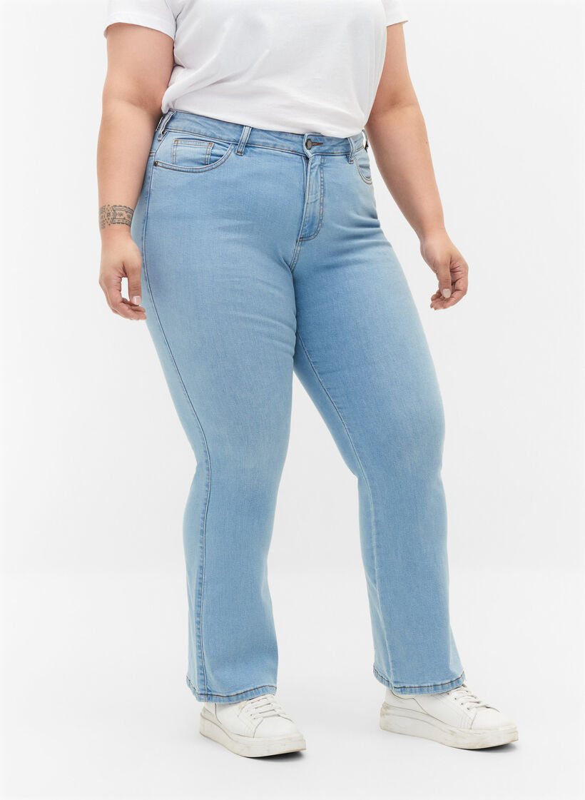 Ellen Bootcut-Jeans mit hoher Taille, Blau, Model image number 2