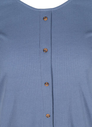 Kurzarm T-Shirt mit Knöpfen, Vintage Indigo, Packshot image number 2