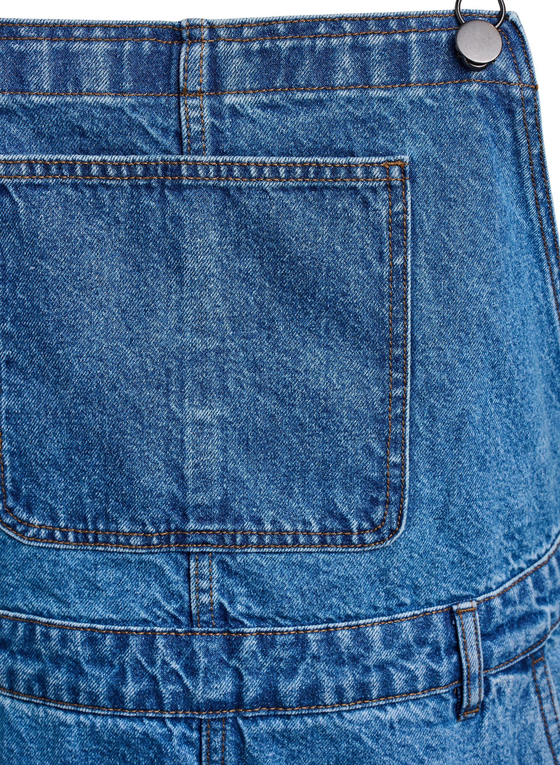 Zizzi Midi-Latzkleid aus Denim, Blue Denim, Packshot image number 2