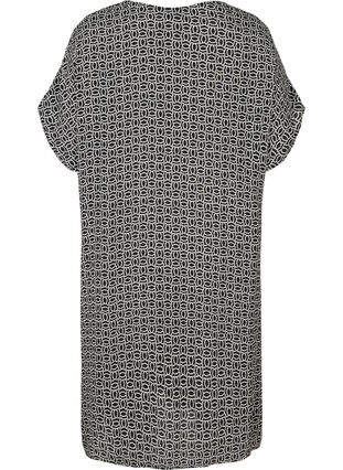 Kurzarm Kleid aus Viskose, Graphic AOP, Packshot image number 1