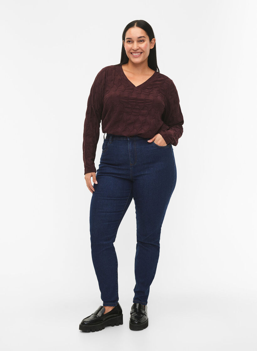 FLASH - Langärmlige Bluse mit Struktur, Fudge, Model image number 2