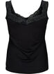 Top aus Viskose mit Spitze, Schwarz, Packshot image number 1