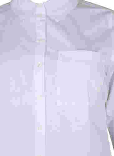 Gestreiftes Hemd aus Baumwollmischung, Bright White, Packshot image number 2