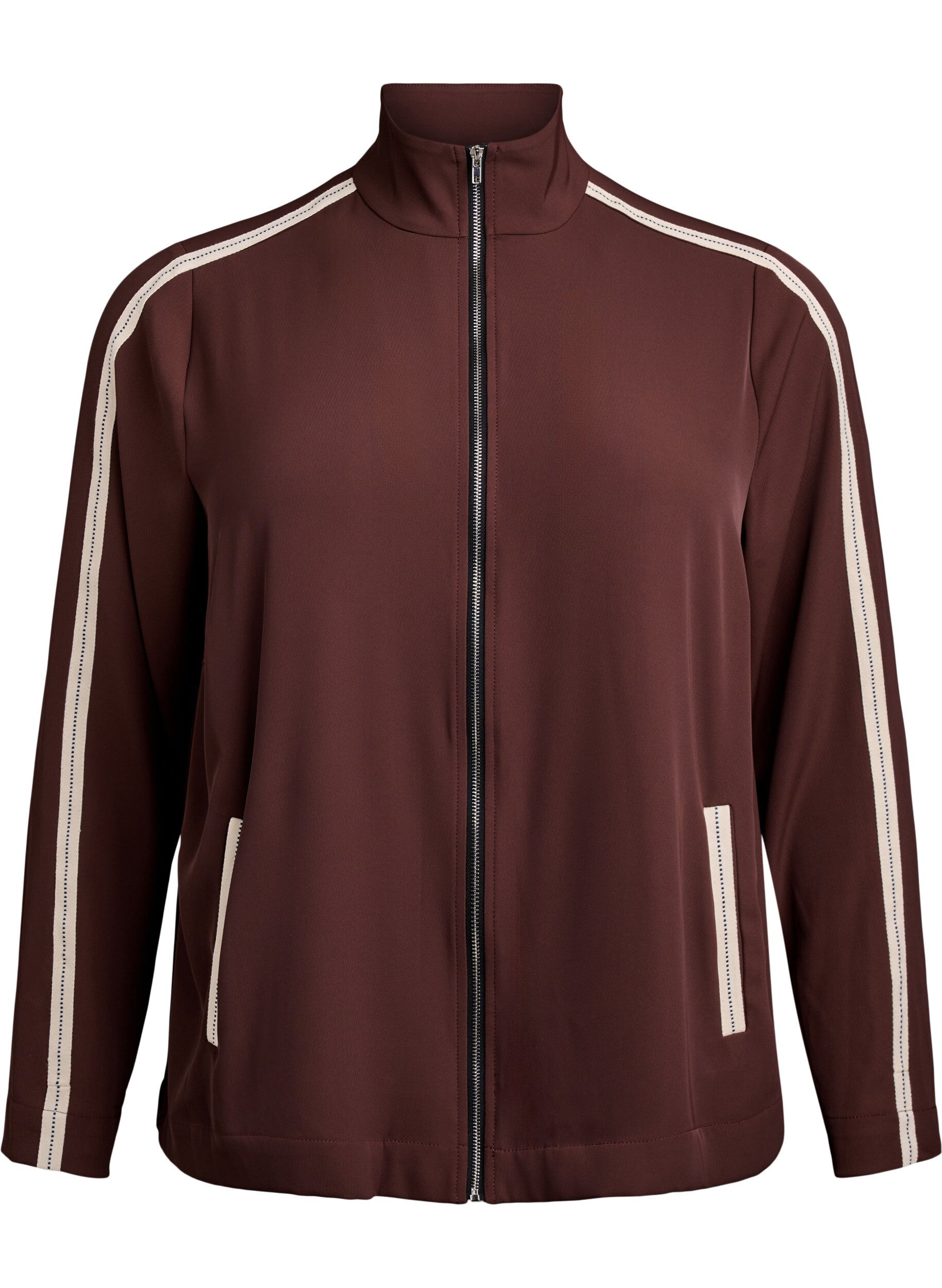 Trainingsjacke mit sportlichen Details und Rei&szlig;verschluss