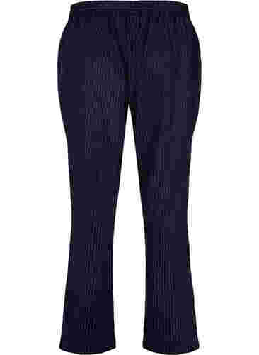 Hose mit Nadelstreifen und geradem Bein, Navy Stripe, Packshot image number 1