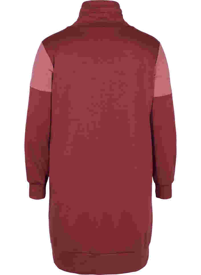 Sweatkleid mit Colour-Block, Red Mahogany/RoseBr., Packshot image number 1
