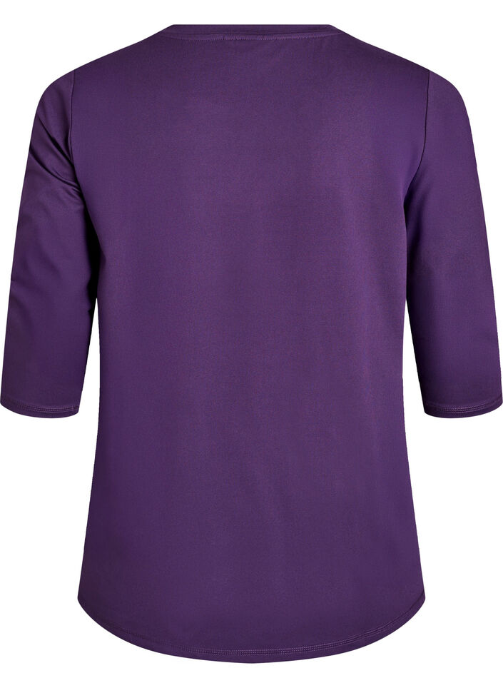 Trainingsshirt mit 3/4-&Auml;rmeln, Lila, Packshot image number 1