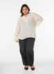 Viskosebluse mit R&uuml;schen und langen &Auml;rmeln, Vanille, Model image number 1