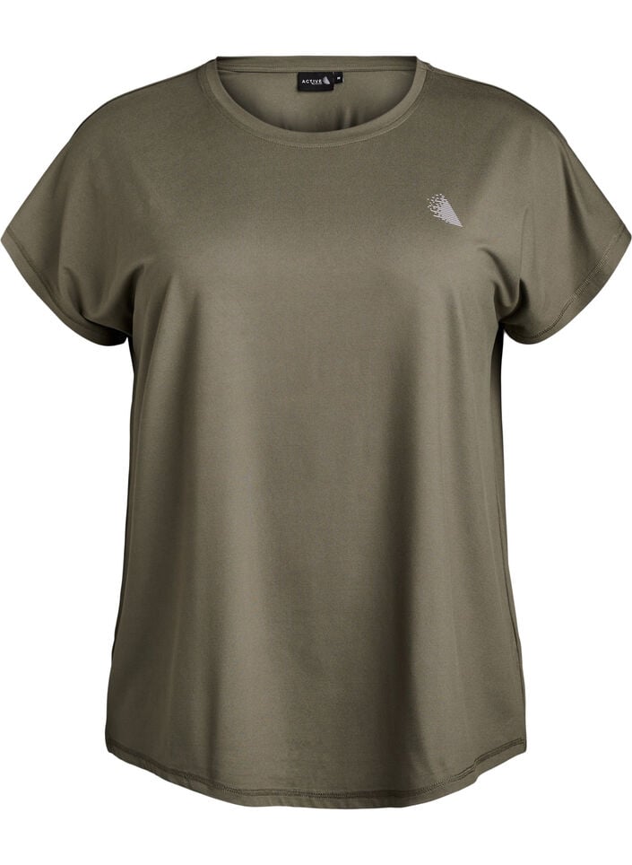 Einfarbiges Trainings-T-Shirt, Gr&uuml;n, Packshot image number 0