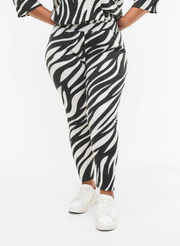 Leggings mit Zebra-Print, White Zebra, Model image number 2