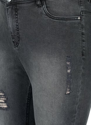 Eng anliegende Jeans mit Schlitzen, Grey Denim, Packshot image number 2